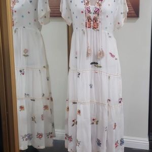 Beautiful Johnny Was Embroidered Dress & Slip